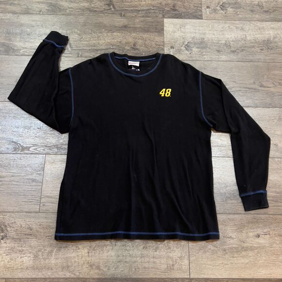 Chase Authentics NASCAR Jimmie Johnson #48 Black Long Sleeve Thermal Shirt XL - Picture 1 of 8